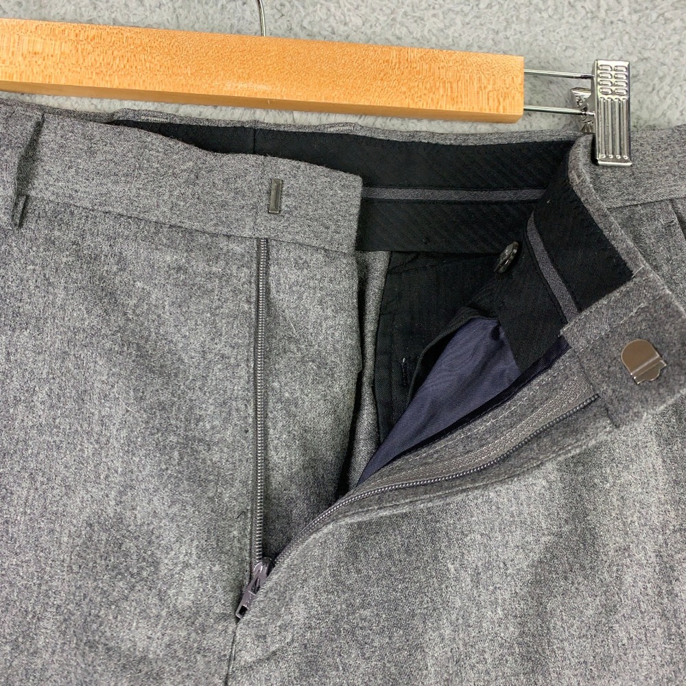 J.Crew Ludlow Slim Suit Pant Mens Size 33x32 Grey Heathered Italian Wool Flannel - Picture 8 of 13